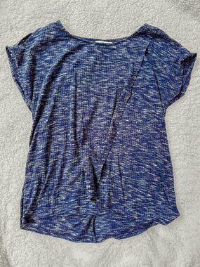 Old Navy Nursing Top - Small - Blue Short Sleeve with Shoulder Cutouts